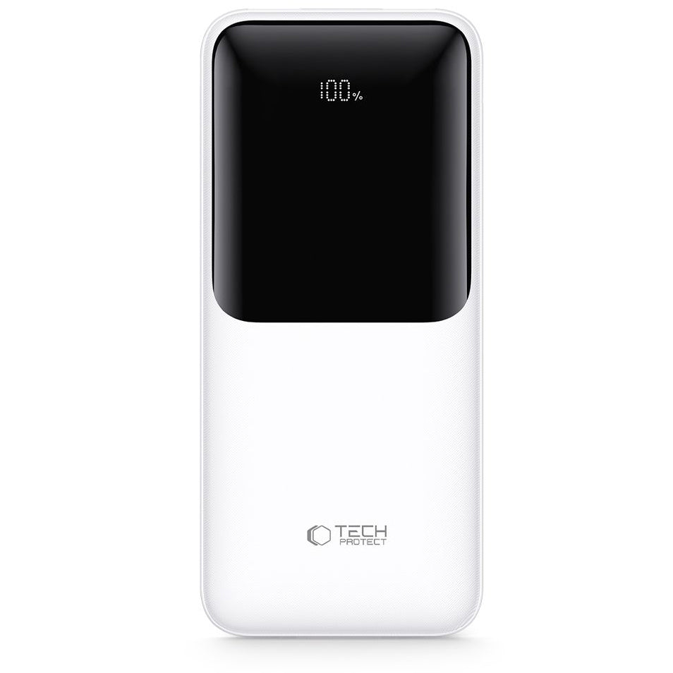 Externer Akku Tech-Protect PB02, 20000mAh, 22.5W, QC + PD, 1 x USB-C - 2 x USB-A, Weiß