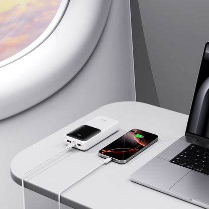 Externer Akku Tech-Protect PB02, 20000mAh, 22.5W, QC + PD, 1 x USB-C - 2 x USB-A, Weiß