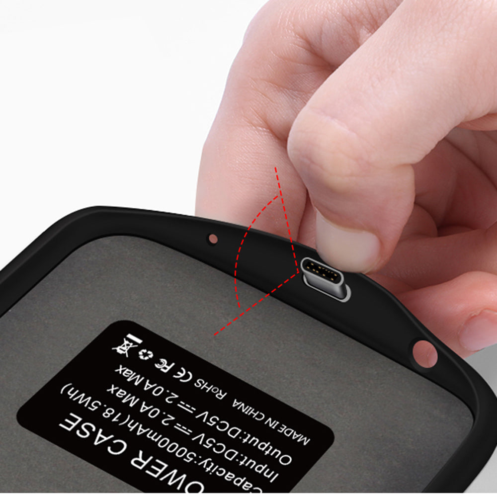 Externer Akkutyp Hülle Techsuit Power Pro Battery für Huawei P30 Pro New Edition / P30 Pro, 5000mAh, Schwarz