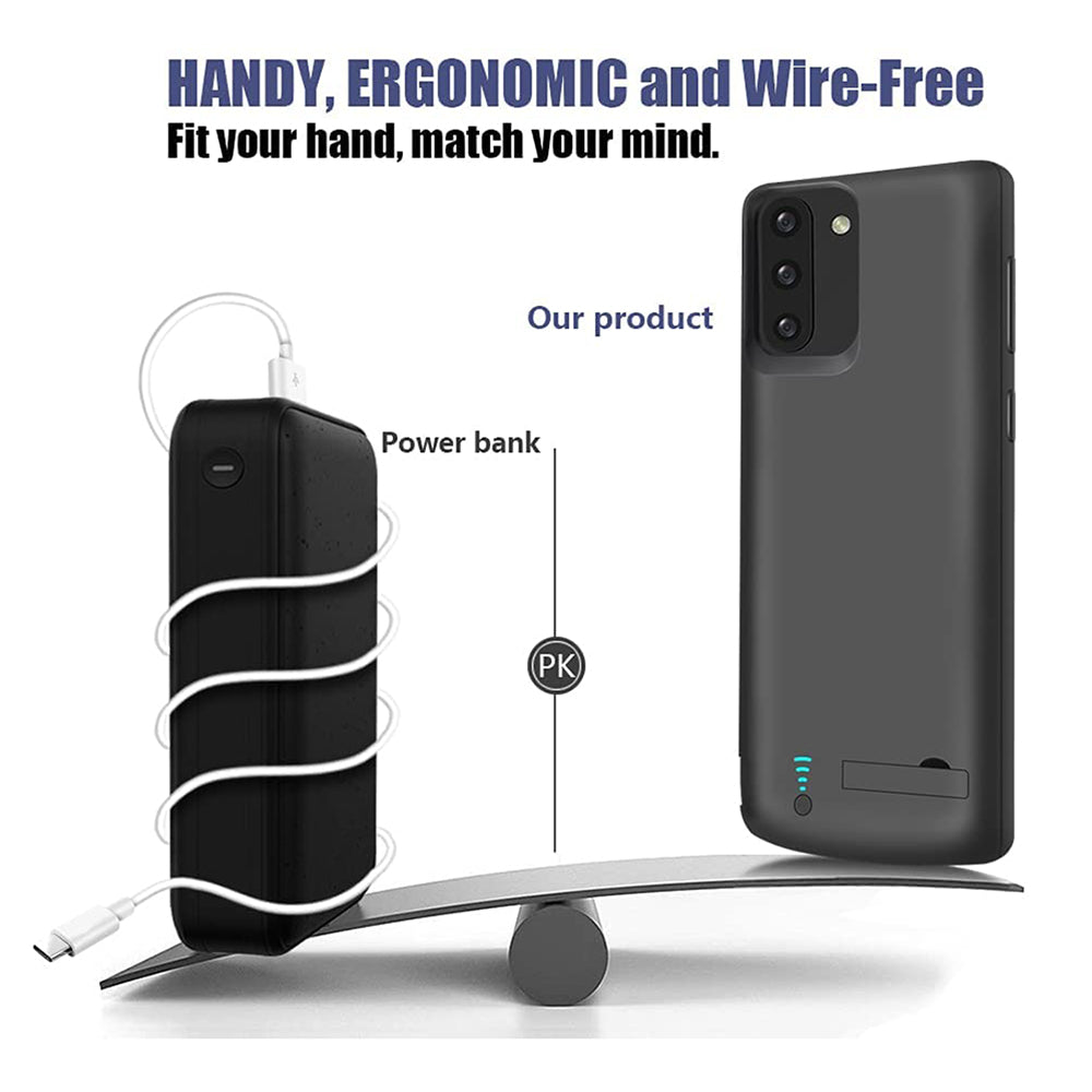 Externer Akkutyp Hülle Techsuit Power Pro Battery für Samsung Galaxy Note 10 5G N971 / Note10 N970, 5000mAh, Schwarz