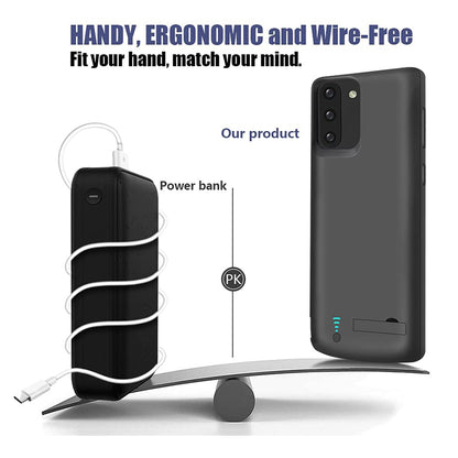 Externer Akkutyp Hülle Techsuit Power Pro Battery für Samsung Galaxy Note 10 5G N971 / Note10 N970, 5000mAh, Schwarz