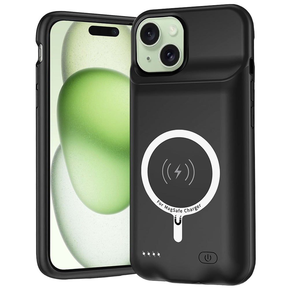 Externer Akku Typ Hülle Wireless Techsuit Power Pro Battery für Apple iPhone 15, 7000mAh, Schwarz