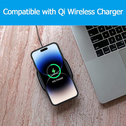 Externer Akkutyp Hülle Wireless Techsuit Power Pro Battery für Apple iPhone 15 Pro Max, 8500mAh, Schwarz