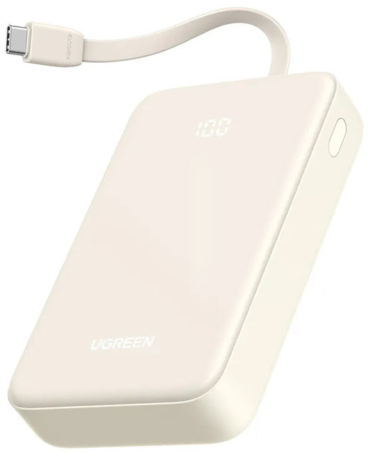 Externer Akku UGREEN PB521, 20000mAh, 30W, QC + PD, 1 x USB-A - 2 x USB-C, Weiß