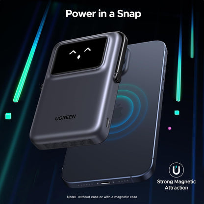 Externer Wireless-Akku UGREEN PB572 Uno, 10000mAh, 20W, PD + FQI, 1 x QI - 1 x USB-C, Grau