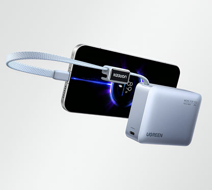 Externe Batterie UGREEN PB584 (75173B), 10000mAh, 33W, QC + PD, 1 x USB-A - 2 x USB-C, Blau
