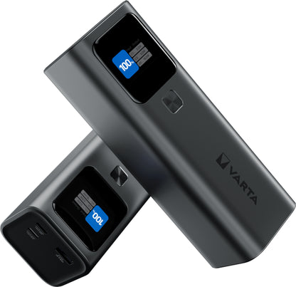 Varta High Speed External Battery, 27000mAh, 140W, QC + PD, 1 x USB-A - 2 x USB-C, Black