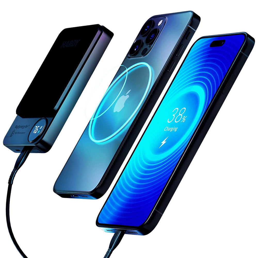 Externer Wireless-Akku 3MK MagSynergy Ni+, 5000mAh, 22.5W, PD + FQI, 1 x QI - 1 x USB-C, Schwarz