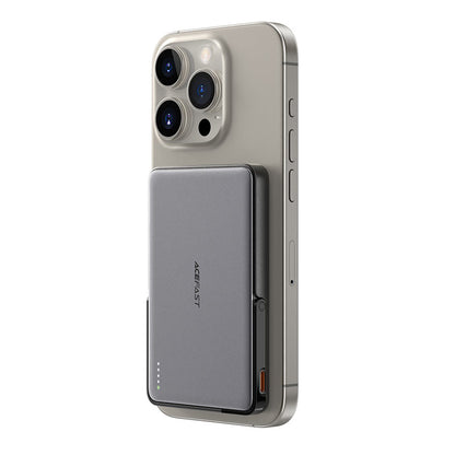 Externer Wireless Akku Acefast M16, 5000mAh, 18W, PD + FQI, 1 x QI - 1 x USB-C, Schwarz