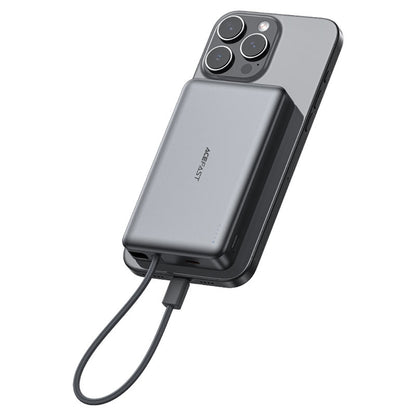 Externer Wireless-Akku Acefast M18, 10000mAh, 22.5W, PD + FQI, 1 x QI - 2 x USB-C, Schwarz