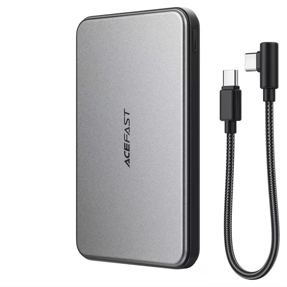 Externer Wireless Akku Acefast M30, 5000mAh, 20W, PD + FQI, 1 x QI - 2 x USB-C, Schwarz