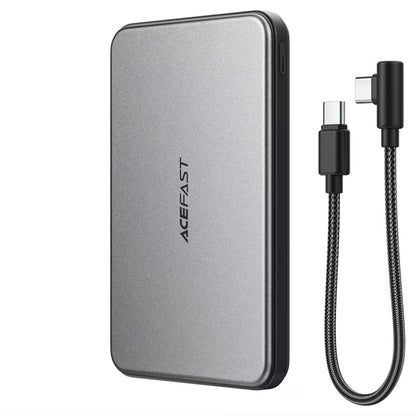 Externer Wireless Akku Acefast M30, 5000mAh, 20W, PD + FQI, 1 x QI - 2 x USB-C, Schwarz