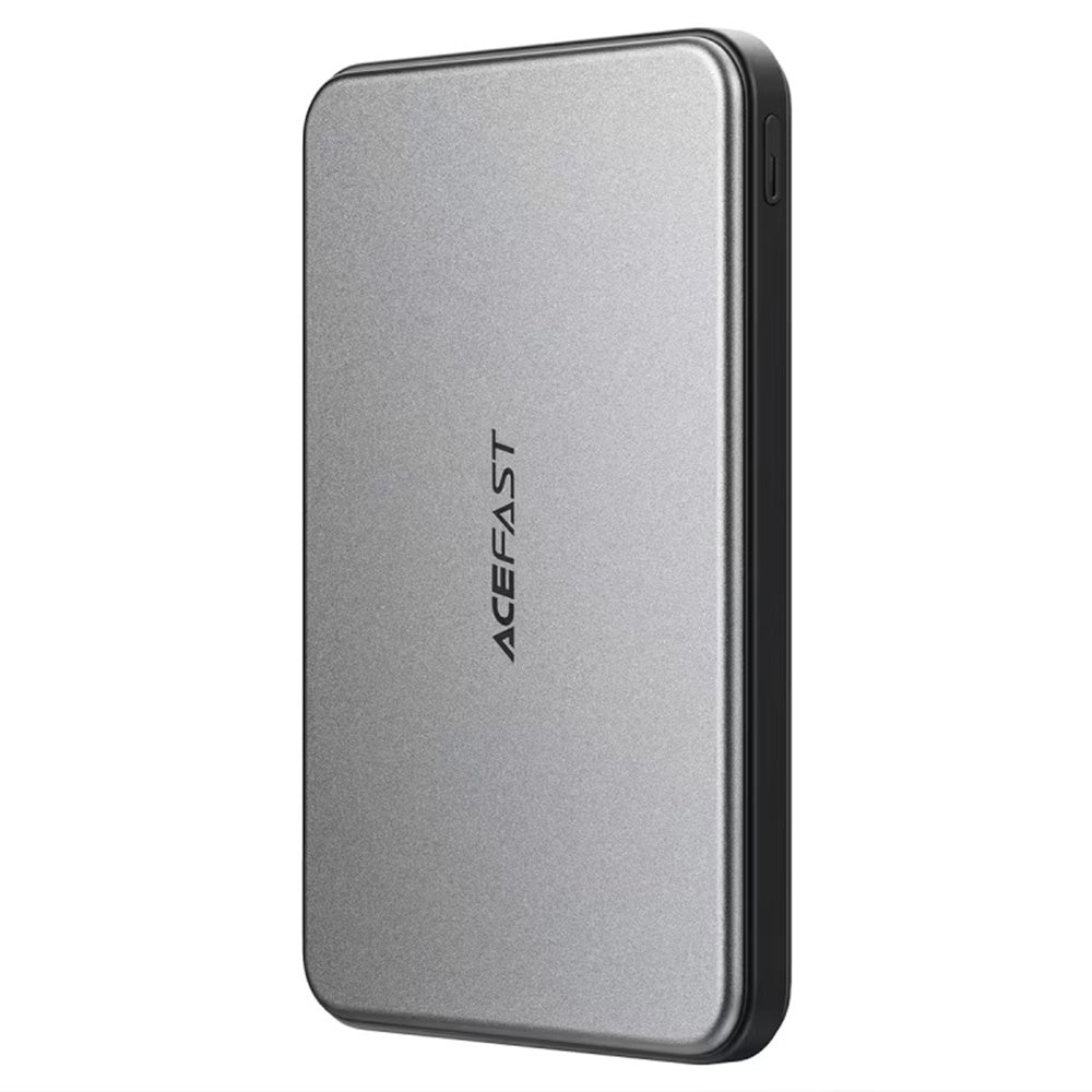 Externer Wireless Akku Acefast M30, 5000mAh, 20W, PD + FQI, 1 x QI - 2 x USB-C, Schwarz