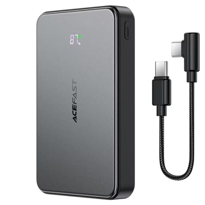 Acefast M31 Wireless External Battery, 10000mAh, 22.5W, QC + PD + FQI, 1 x QI - 1 x USB-A - 2 x USB-C, Black