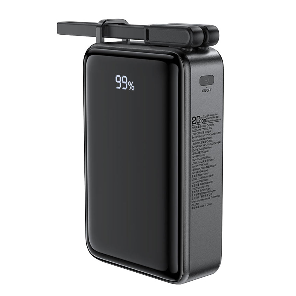 Externer Akku Acefast M4, 20000mAh, 67W, PD, 1 x USB-A - 2 x USB-C, Schwarz