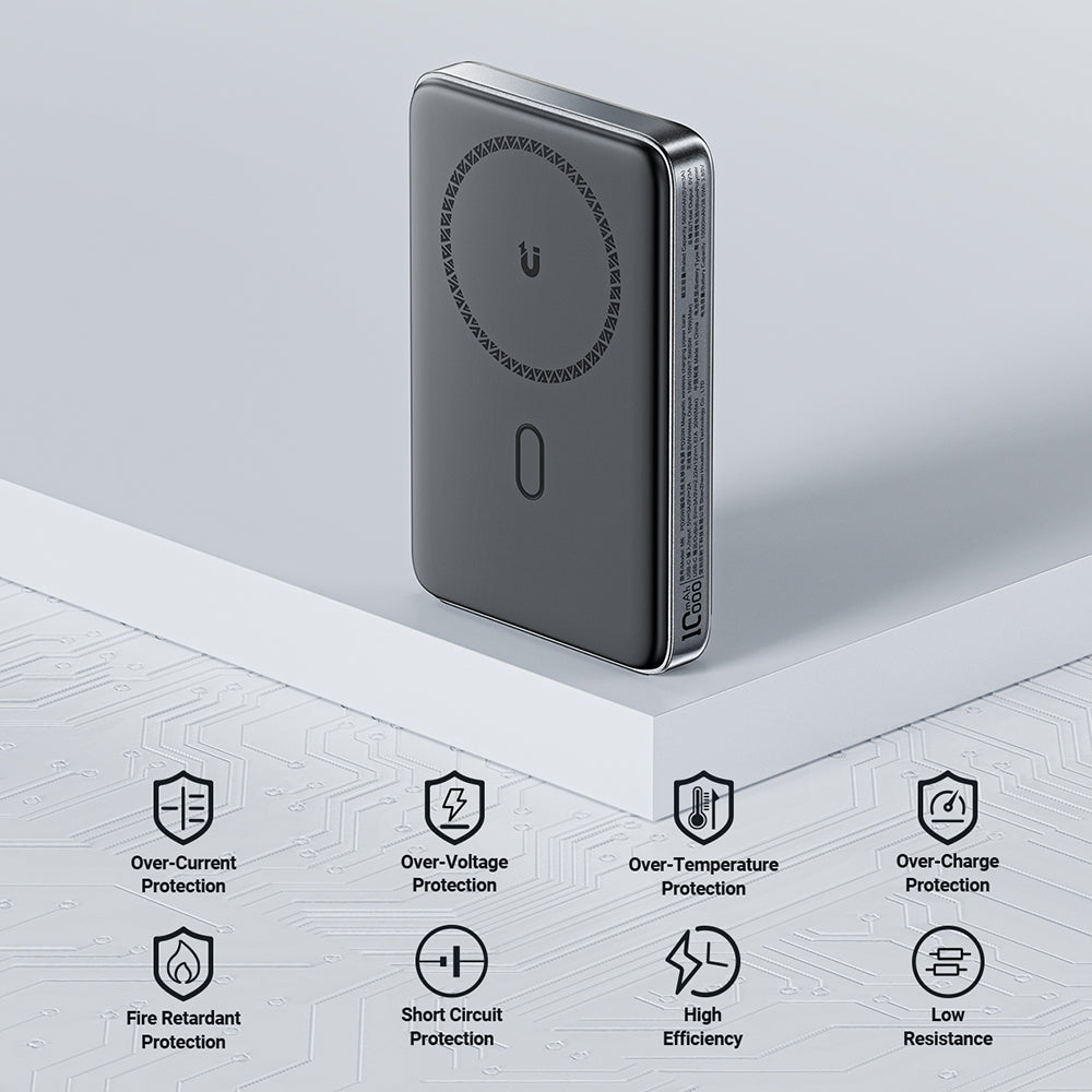 Externer Wireless Akku Acefast M6, 10000mAh, 20W, PD + FQI, 1 x QI - 1 x USB-C, Schwarz