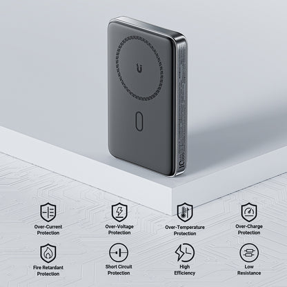 Externer Wireless Akku Acefast M6, 10000mAh, 20W, PD + FQI, 1 x QI - 1 x USB-C, Schwarz