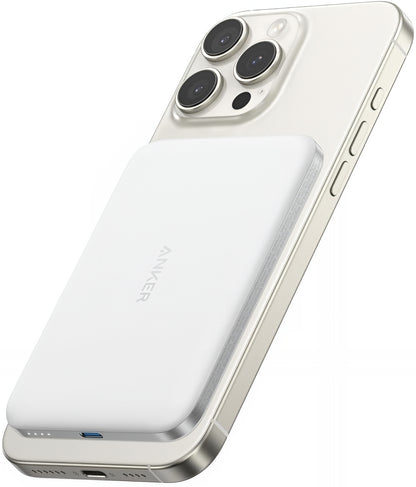 Externer Wireless Akku Anker Nano, 5000mAh, 20W, PD + FQI, 1 x QI - 1 x USB-C, Weiß A1665H21