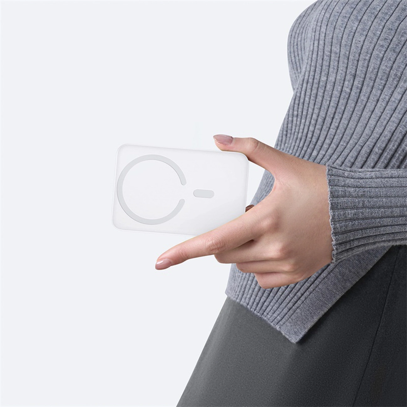 External Wireless Battery Baseus EnerFill FM11 Ultra-Mini, 10000mAh, 22.5W, PD + FQI, 1 x QI - 1 x USB-C, White P1008210E213-00