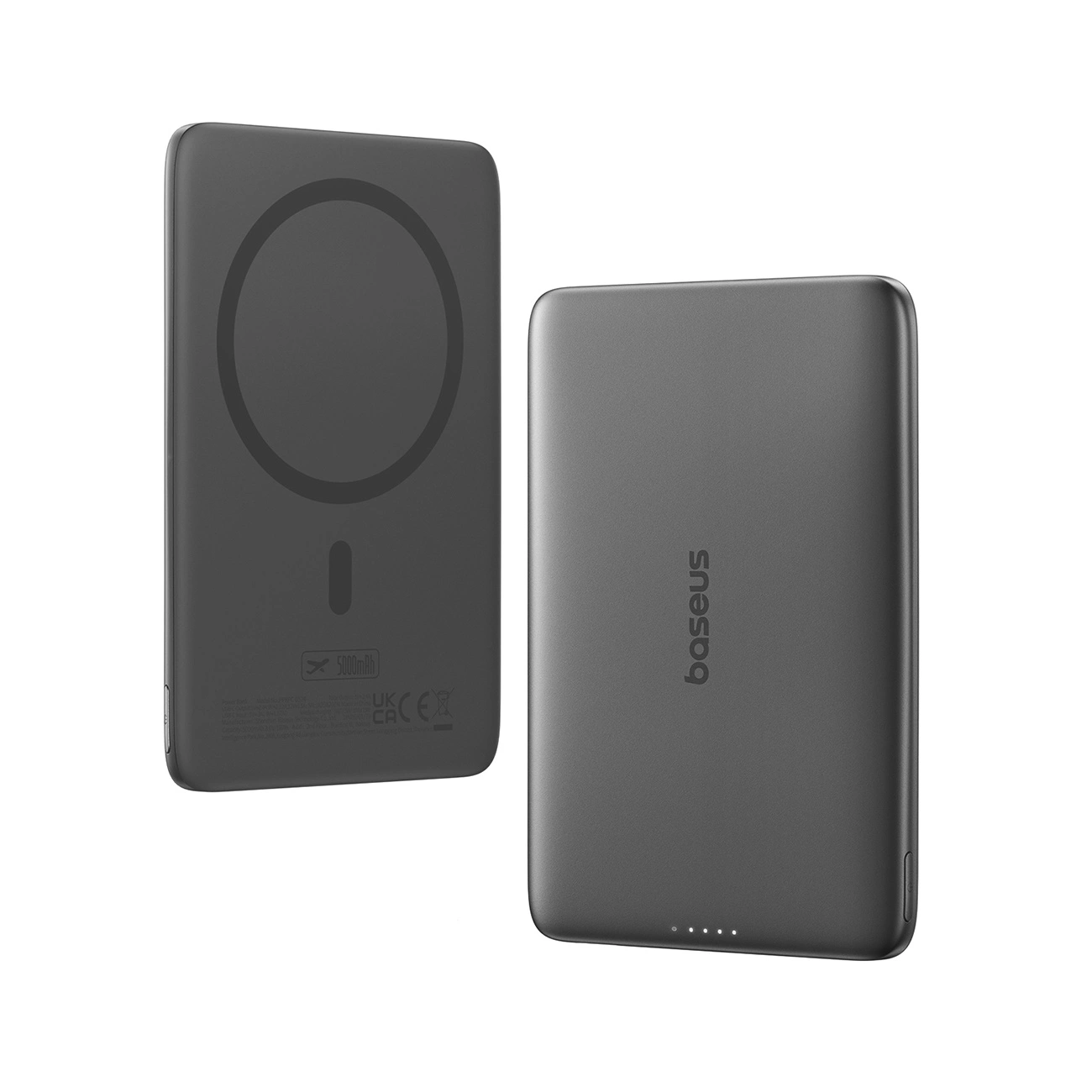 Externer Wireless-Akku Baseus PicoGo AM41, 5000mAh, 20W, PD + FQI, 1 x QI - 1 x USB-C, Schwarz