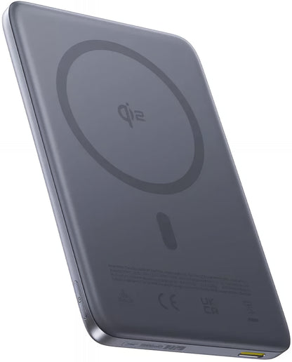 Baseus PicoGo AM41 Wireless External Battery, 10000mAh, 27W, PD + FQI, 1 x QI - 1 x USB-C, Gray E0027200