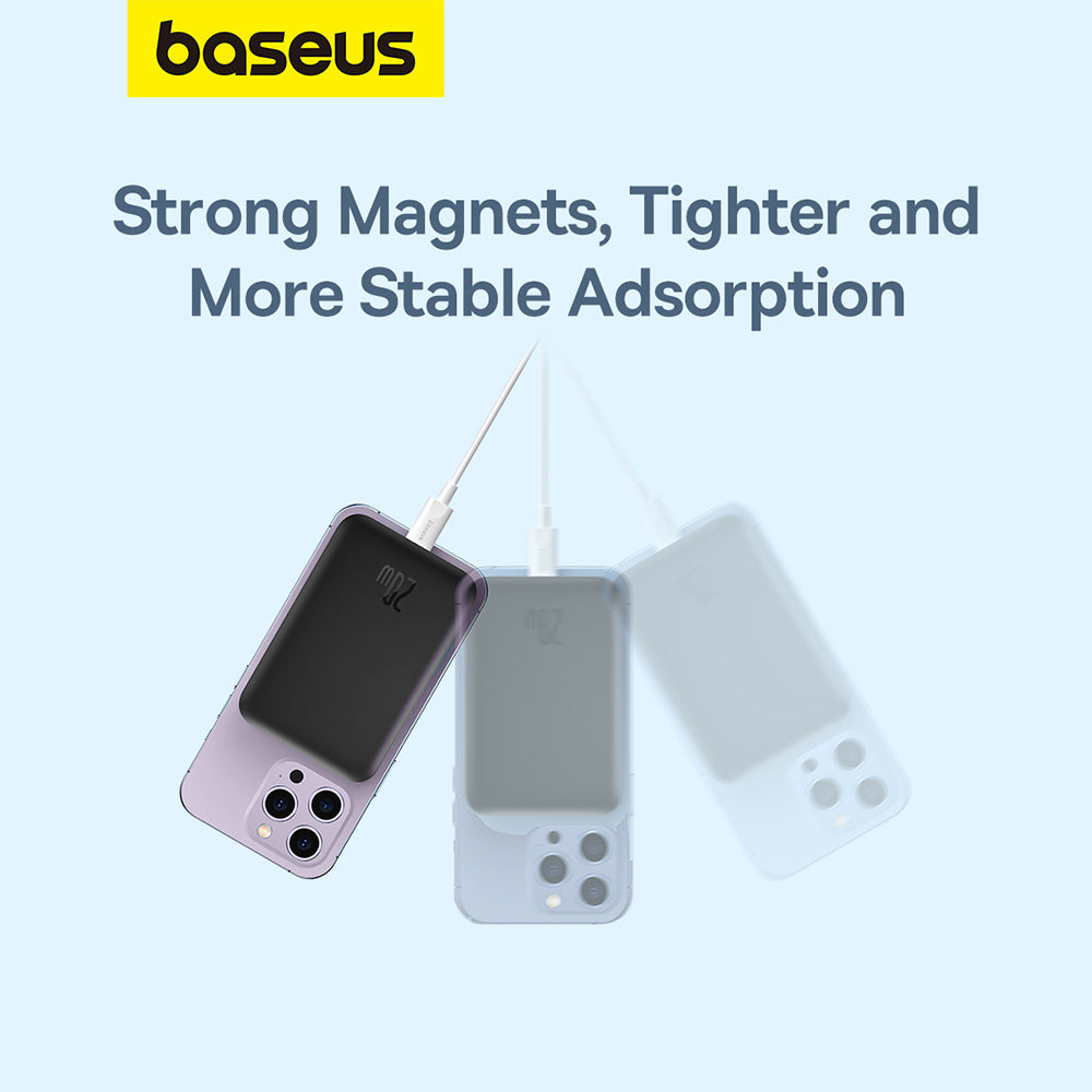 Baseus Mini Air Wireless External Battery, 6000mAh, 20W, PD + FQI, 1 x QI - 1 x USB-C, Black P10059002113-00