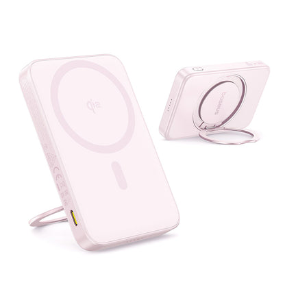 Externer Wireless-Akku Baseus PicoGo, 5000mAh, 20W, PD + FQI, 1 x QI - 1 x USB-C, Rosa P10076800413-00