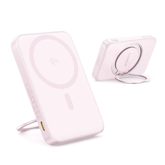 Externer Wireless-Akku Baseus PicoGo, 5000mAh, 20W, PD + FQI, 1 x QI - 1 x USB-C, Rosa P10076800413-00