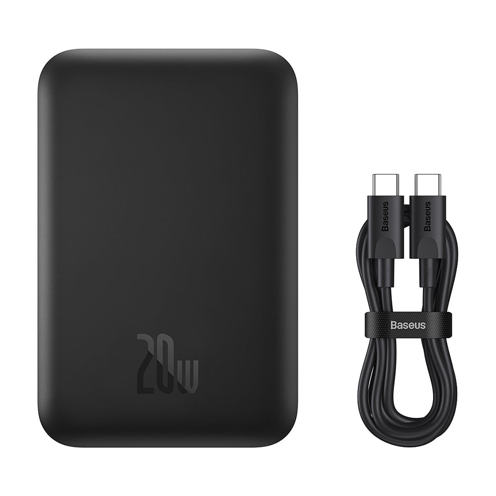 Baseus Mini Air Wireless External Battery, 6000mAh, 20W, PD + FQI, 1 x QI - 1 x USB-C, Black P10059002113-00