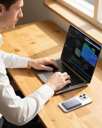 Externer Wireless-Akku Baseus PicoGo AM41, 10000mAh, 27W, PD + FQI, 1 x QI - 1 x USB-C, Grau E0027200