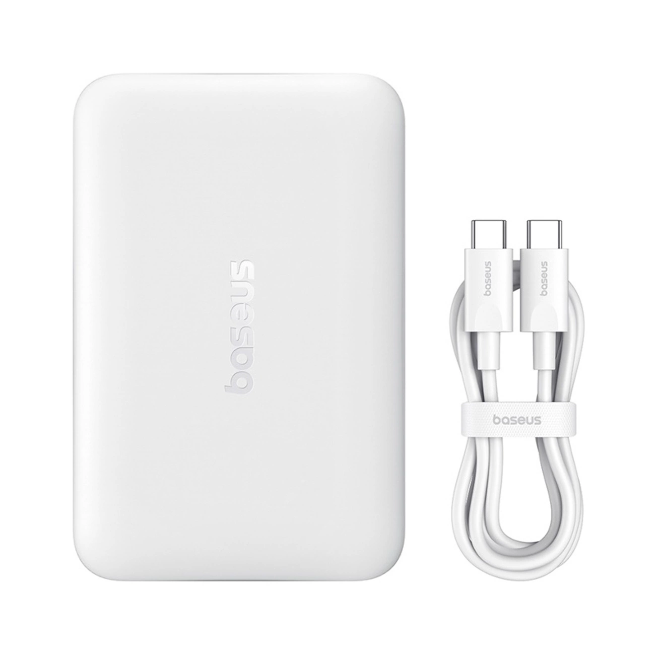 External Wireless Battery Baseus EnerFill FM11 Ultra-Mini, 10000mAh, 22.5W, PD + FQI, 1 x QI - 1 x USB-C, White P1008210E213-00