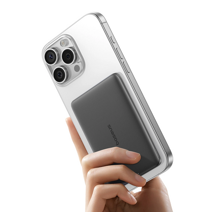 Externer Wireless-Akku Baseus PicoGo AM41, 5000mAh, 20W, PD + FQI, 1 x QI - 1 x USB-C, Schwarz