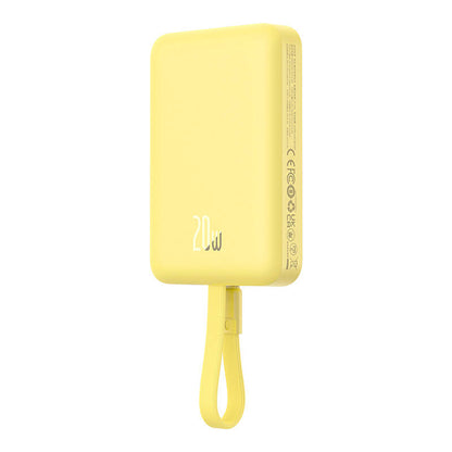 Externer Wireless-Akku Baseus Magnetic Mini, 10000mAh, 20W, PD + FQI, 1 x Lightning - 1 x QI - 1 x USB-C, Gelb P10022109Y23-00