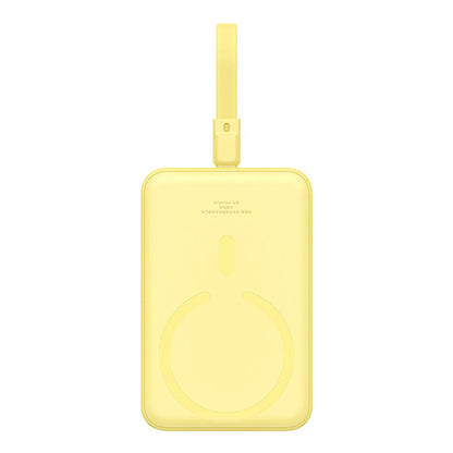 Externer Wireless-Akku Baseus Magnetic Mini, 10000mAh, 20W, PD + FQI, 1 x Lightning - 1 x QI - 1 x USB-C, Gelb P10022109Y23-00