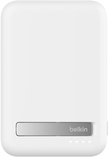 Belkin BoostCharge Pro Wireless Powerbank mit Kickstand, 10000mAh, 15W, FQI, 1 x QI - 1 x USB-C, Weiß BPD008btWH