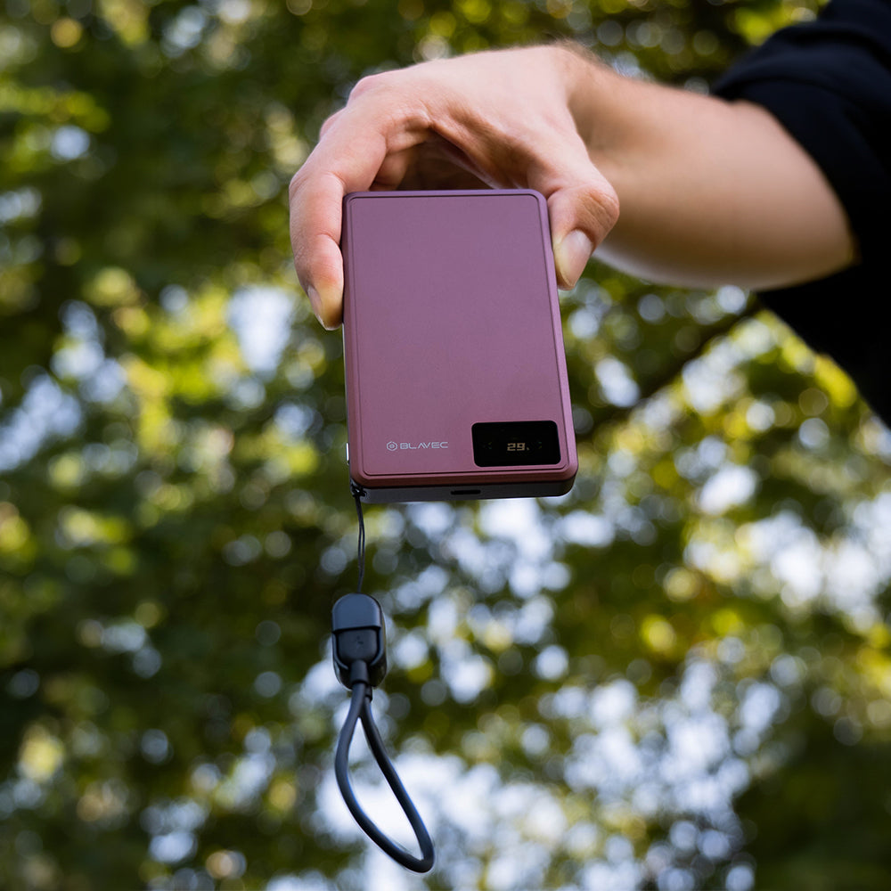 Blavec BJ-03 Slim Wireless Power Bank, 10000mAh, 22.5W, PD + FQI, 1 x QI - 1 x USB-C, Purple