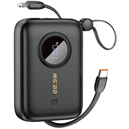 Externer Akku Dudao K14, 10000mAh, 22.5W, QC + PD, 1 x Lightning - 1 x USB-A - 2 x USB-C, Schwarz