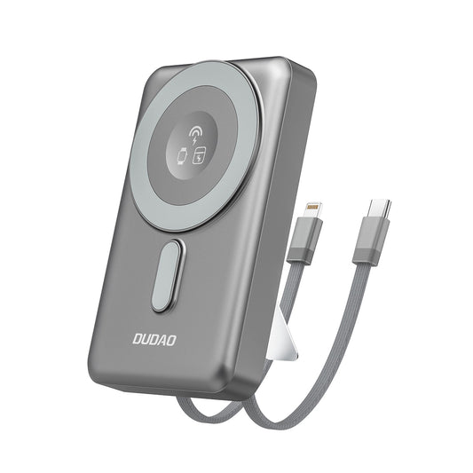 Externer Wireless-Akku Dudao K29, 10000mAh, 20W, PD + FQI, 1 x Lightning - 1 x QI - 1 x USB-C, Grau
