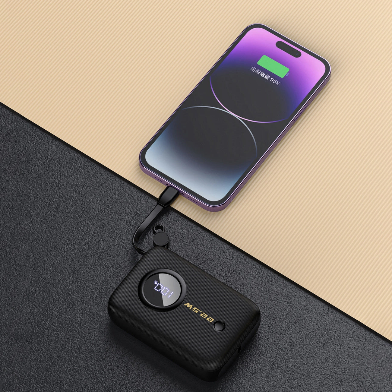 Externer Akku Dudao K14, 10000mAh, 22.5W, QC + PD, 1 x Lightning - 1 x USB-A - 2 x USB-C, Schwarz