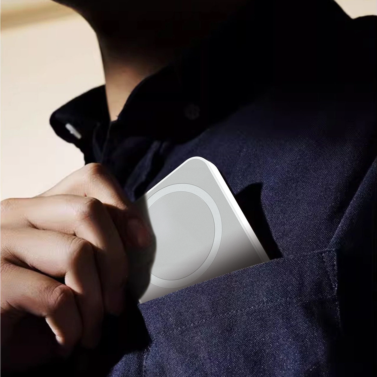 Dudao K26s External Wireless Battery, 5000mAh, 20W, PD + FQI, 1 x QI - 1 x USB-C, White