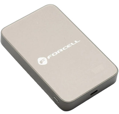 Externer Wireless-Akku Forcell F10K8, 10000mAh, 15W, PD + FQI, 1 x QI - 1 x USB-C, Gold