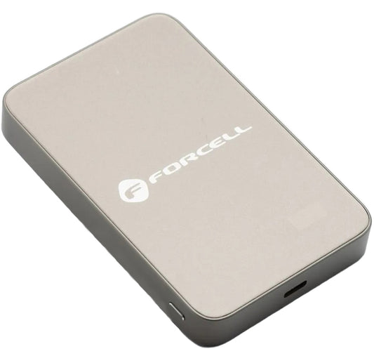 Externer Wireless-Akku Forcell F10K8, 10000mAh, 15W, PD + FQI, 1 x QI - 1 x USB-C, Gold