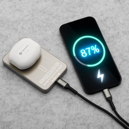 Externer Wireless-Akku Forcell F5K8, 5000mAh, 15W, PD + FQI, 1 x QI - 1 x USB-C, Gold