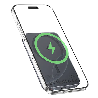 Wireless Powerbank HOCO J160, 5000mAh, 10W, 1 x QI - 1 x USB-C, Grau