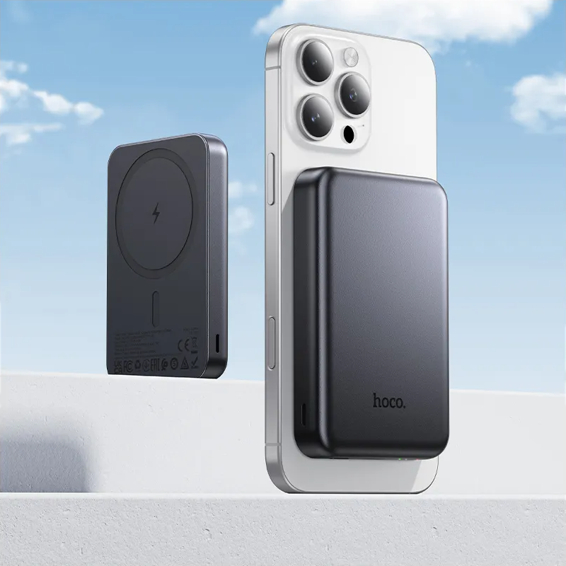Wireless Powerbank HOCO J160, 5000mAh, 10W, 1 x QI - 1 x USB-C, Grau