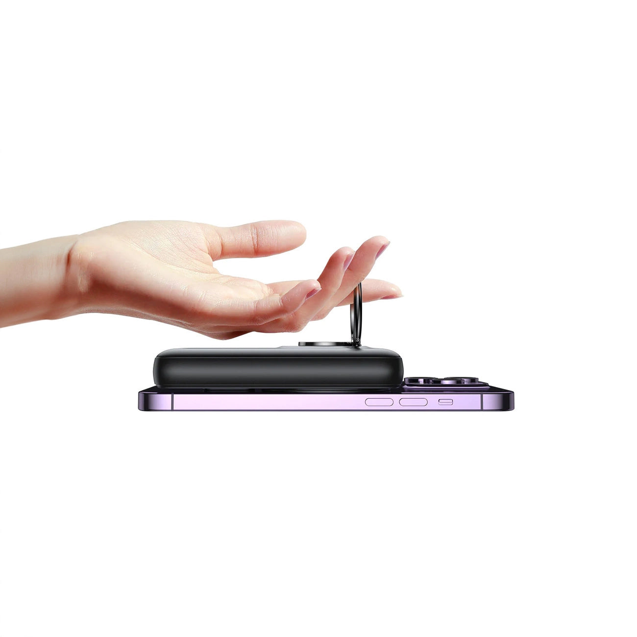 Externer Wireless-Akku Joyroom JR-W050, 10000mAh, 20W, QC + PD + FQI, 1 x QI - 1 x USB-A - 1 x USB-C, Schwarz