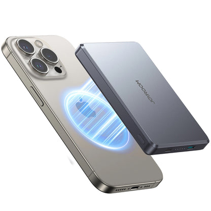 Externer Wireless-Akku Joyroom JR-PBM08 Pro, 10000mAh, 20W, PD + FQI, 1 x QI - 1 x USB-C, Grau