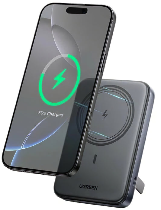 Externer Wireless-Akku UGREEN PB562, 10000mAh, 20W, PD + FQI, 1 x QI - 1 x USB-C, Schwarz