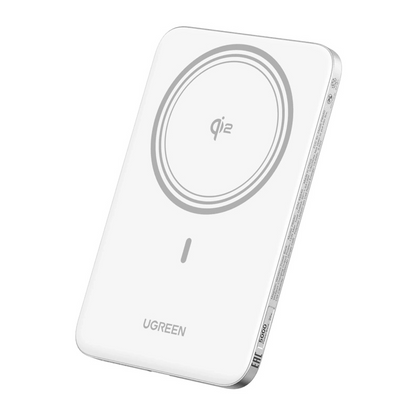 UGREEN PB580 (95931B) Wireless Externe Batterie, 5000mAh, 20W, PD + FQI, 1 x QI - 1 x USB-C, Weiß