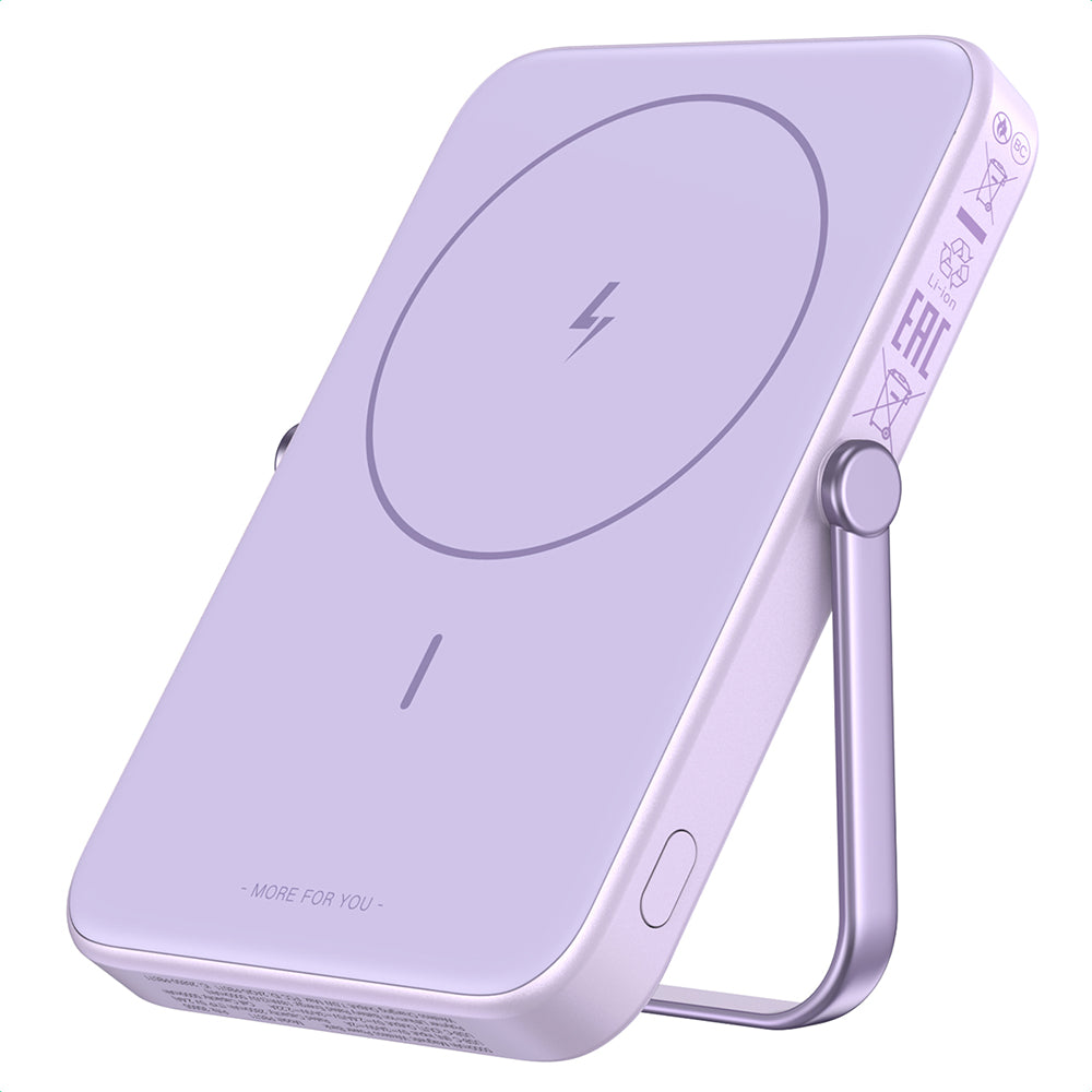 Externer Wireless-Akku UGREEN PB571 Uno, 5000mAh, 20W, PD + FQI, 1 x QI - 1 x USB-C, Lila